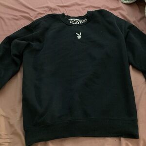 PLAYBOY Classic Black Crewneck Sweater